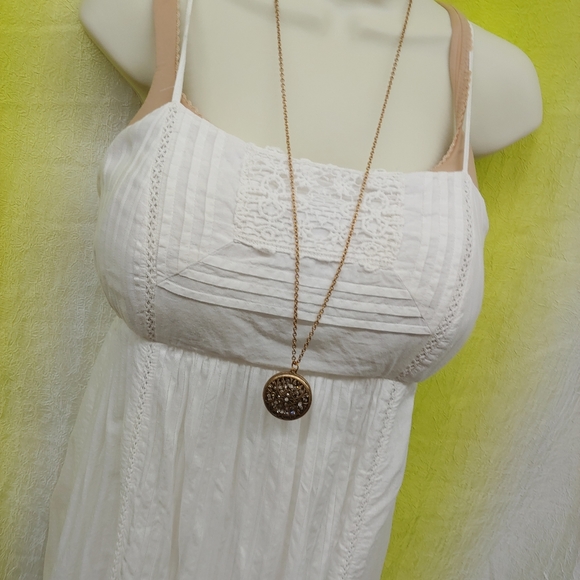A Pea in the Pod • Boho White Crochet Long Maxi Maternity Dress Small Vacation - Picture 6 of 13